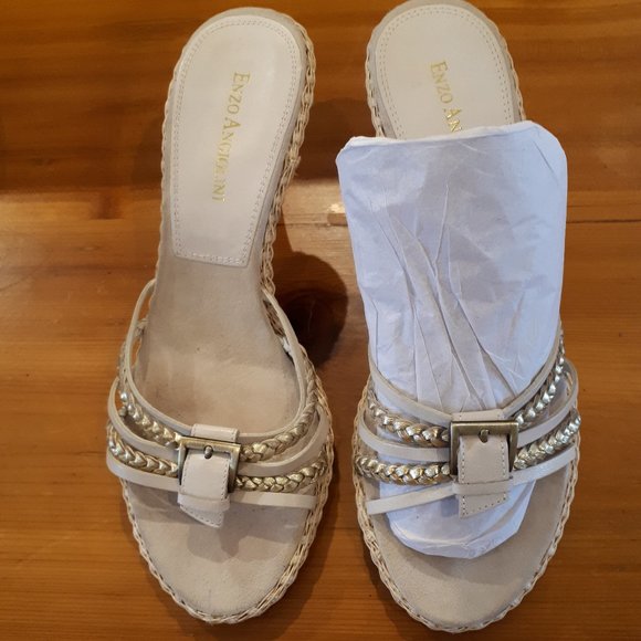 Cream/Ivory high heel mules - Sz.7 - Enzo Angiolini - Picture 2 of 6